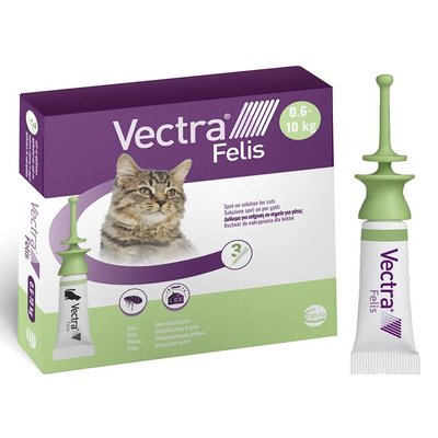 Краплі на загривку для кішок CEVA Vectra Felis, 3 піпетки х 0,9 мл 1061 фото
