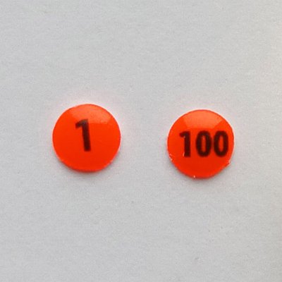 Опалитки номерные 1...100 для метки матки красные (Украина) 1070 фото