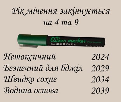 Маркер Queen marker зелений (водяна основа) 1371 фото